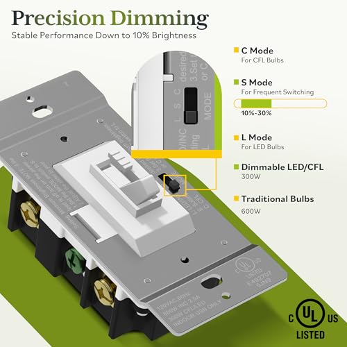 Toggle Dimmer Switch for LED (2 Count)