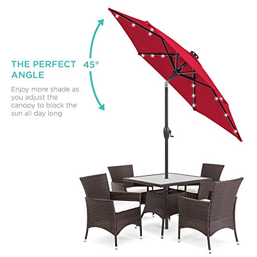 7.5ft Solar Umbrella LED Lighted Patio Umbrella