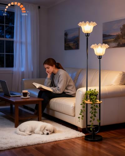 Dimmable Flower Floor Lamp for Living Room (2 Count)