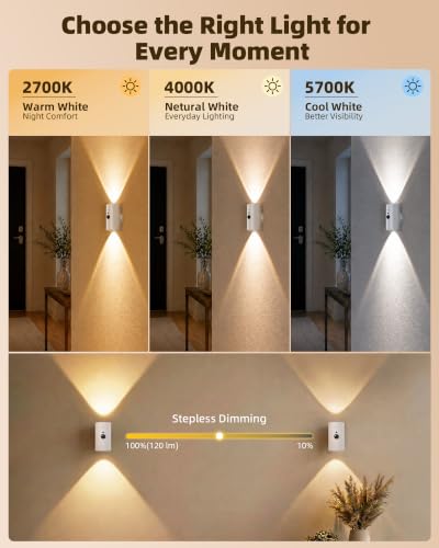 Motion Sensor Wall Sconces (4 Count)