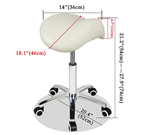 Saddle Stool Rolling Chair for Medical Lash Massage Salon Kitchen Spa