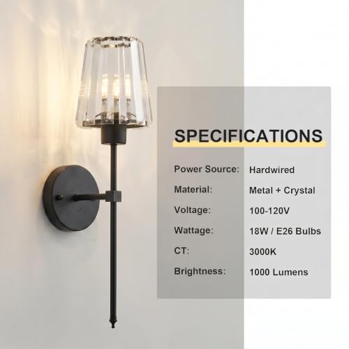 Hardwired Crystal Wall Sconces Set of 2 (2 Count)