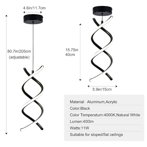 Spiral Led Pendant Light Fixture