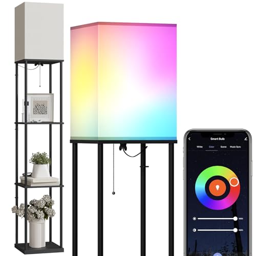 Floor Lamp with Shelves