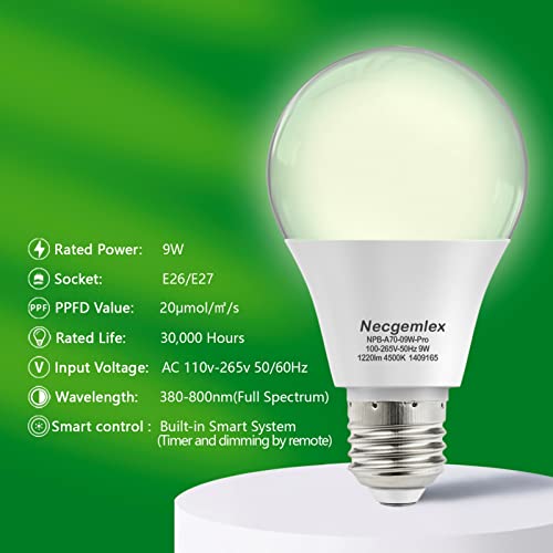 Smart Grow Light Bulbs for Indoor Plants (6 Count)
