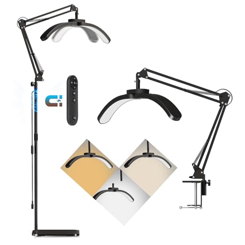 2-in-1 Half Moon Lash Light, 2026 Foldable LED Floor Lamp Black