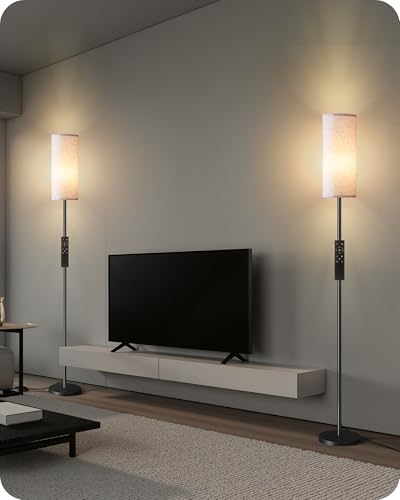 2 Pack Dimmable Floor Lamps for Living Room with 2 Remotes and Foot Switch (2 Count)