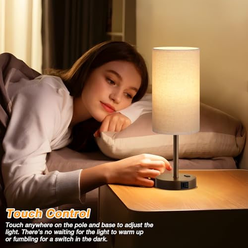 17.4" Bedside Lamp for Bedroom