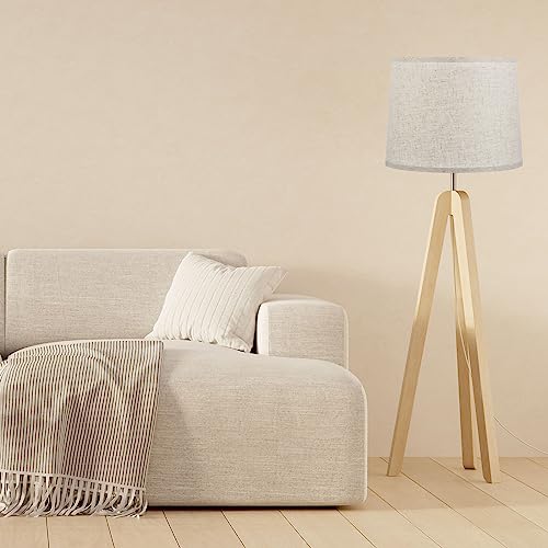 Lamp shades for Table Lamps 11.4" Top x 12.6" Bottom x 9.8" High Drum Lamp shades for Floor Lamps Medium Linen Lampshade Easy Assembly for Lamp Replacement