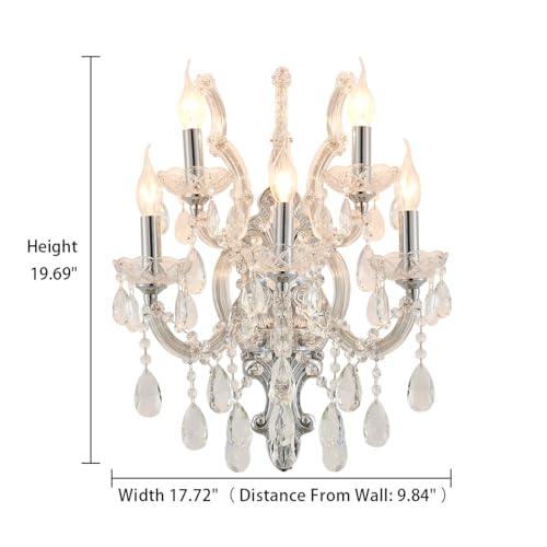 Large Modern Crystal Wall Sconce