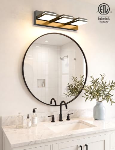 3 Light Bathroom Vanity Light (Black-5CCT / 16.15-Inch)