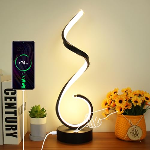 Modern Spiral LED Table Lamp for Bedroom