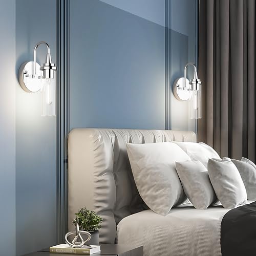 Chrome Wall Sconces Set of Two (2 Wall Sconces)