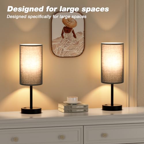 17.4" Black Lamp for Bedroom