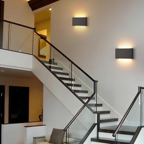 Wood Wall Sconce Indoor Wall Lights Hardwired 1 Pack Up and Down Wall Mount Light for Living Room Bedroom Hallway