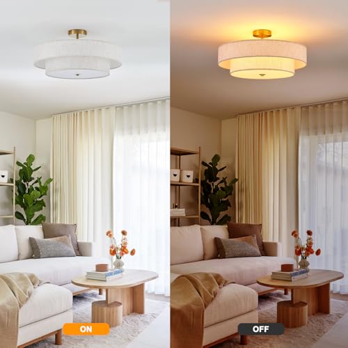 Modern Semi Flush Mount Ceiling Light 21.7" Modern Gold 4