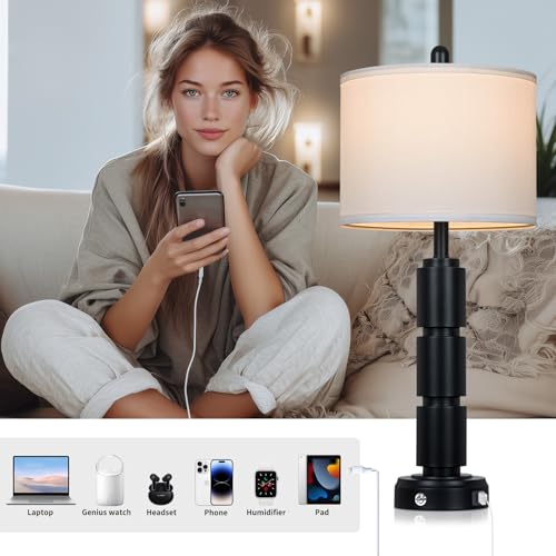 Set of 2 Modern Table Lamps for Living Room Bedroom (2 Count)