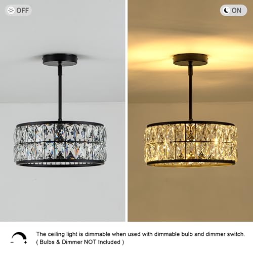 3 Light Crystal Ceiling Light