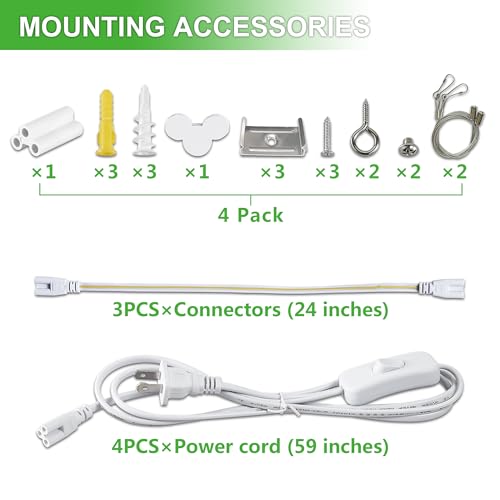 4Pack 8FT LED Shop Light Garage Lights (4 Count)