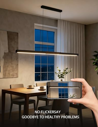 94″ Black Linear Pendant Light
