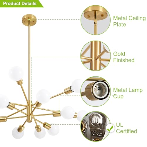 Chandeliers for Dining Room Gold 12
