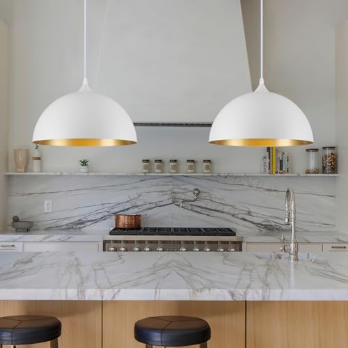 White Pendant Lights Kitchen Island 2 Pack (2 Count)