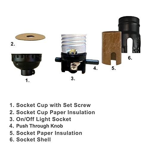 Push Through Lamp Socket for Incandescent or LED Bulbs (2 Count)