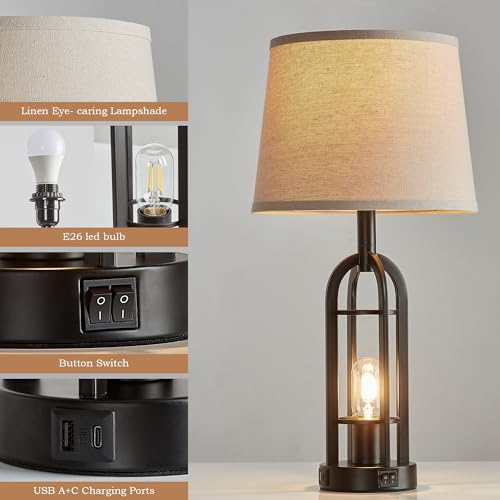 Black Table Lamps for Living Room Set of 2 (2 Count)