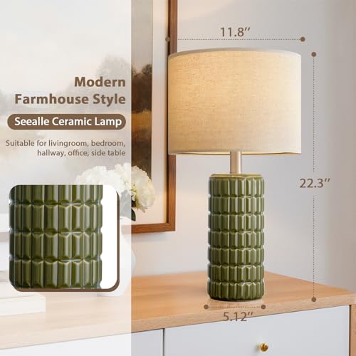 23" Modern Ceramic Table Lamps Set of 2 (2 Count)
