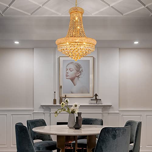 Gold Crystal Chandeliers for Dining Room