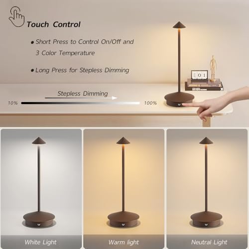 2 Pack Aluminum Cordless Table Lamp (2 Count)