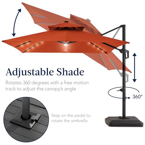 12x12ft LED Cantilever Patio Umbrella w
