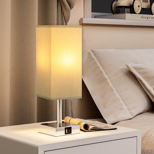 Set of 2 Grey Touch Table Lamp for Bedroom (2 Count)