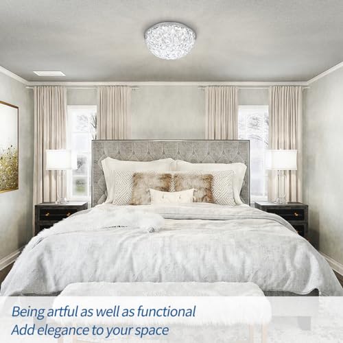 12in LED Crystal Chandelier Flush Mount