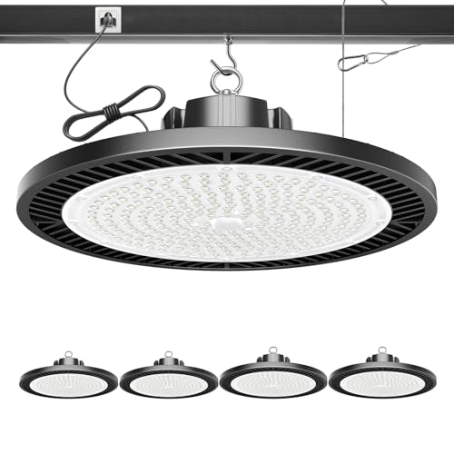 Super Bright 250W 35000LM Led High Bay Light 4 Pack for Garage Shop (4 Count)