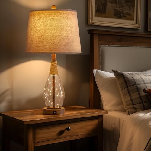 2 in 1 Bedside Table Lamps Set of 2