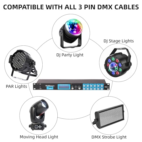 RD 100 DMX512 Recorder 19" 1U Rack DMX Controller SD Card Loop Playback Blackout Timer for Stage DJ Club Lighting