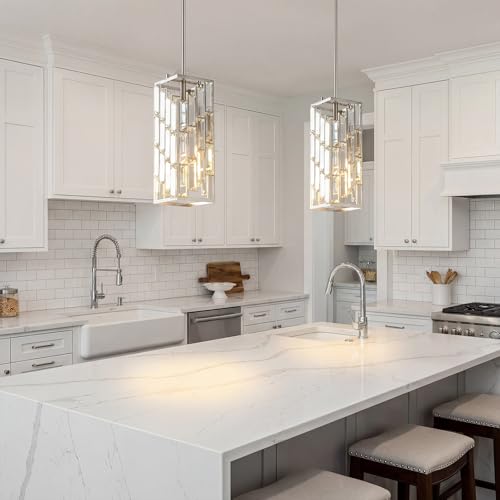 Brushed Nickel Pendant Lighting Modern Pendant Light (2 Count)