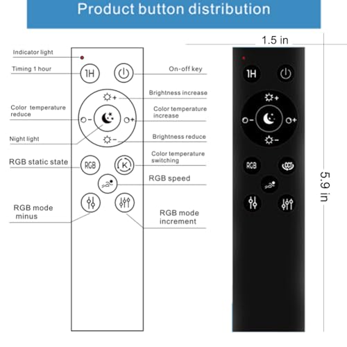 RGBCW E26 Smart Light LED Bulb with a 2.4GHz Remote Control 12W 1000lm Color Changing for Bedroom (2 Count)