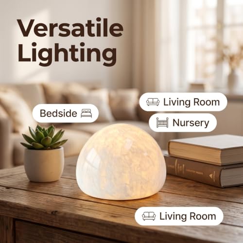 Natural Marble Lamp Cordless Touch Control Night Light 3