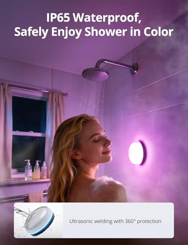 Rechargeable RGB Ambient Shower Light Waterproof Inside (2 Count)