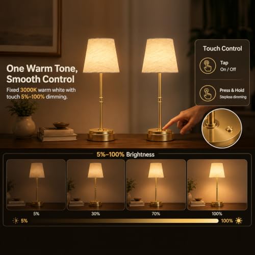 Cordless Table Lamps 2 Pack (2 Count)