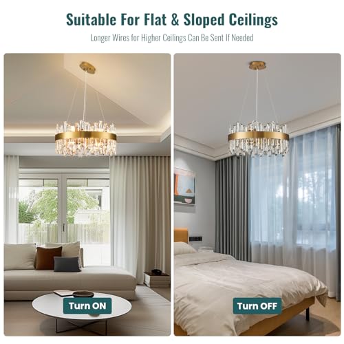 Modern Crystal Chandelier Luxury Raindrop Chandelier D19.7''
