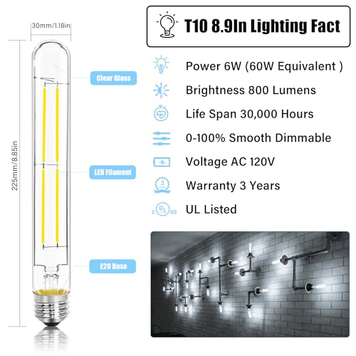 8.9IN LED Light Bulbs E26 Base (2 Count)