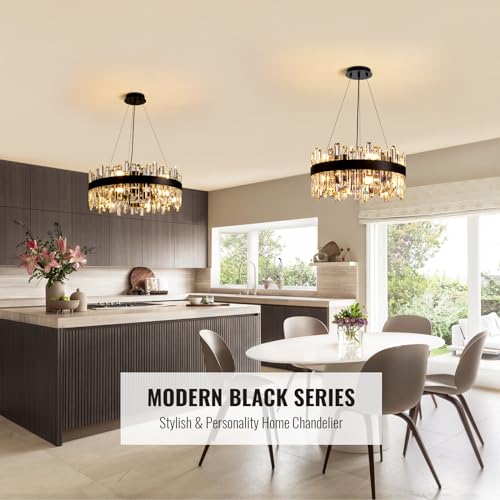 Black Crystal Chandelier for Dining Room