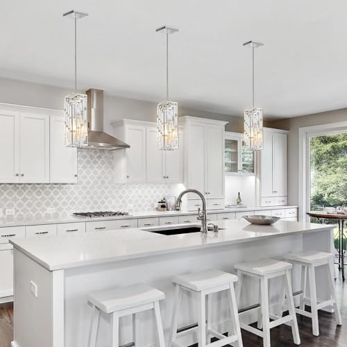 Chrome Pendant Lights Kitchen Island 3 Pack