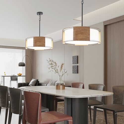 19.7'' Farmhouse Drum Chandeliers for Dining Room
