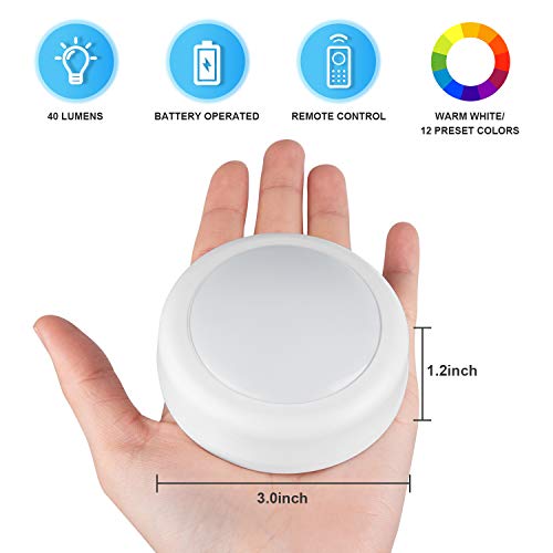 LED Puck Lights with Remote Control (2 Count)