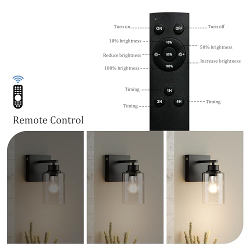 Wireless Battery Operated Wall Sconce Set of Two with Remote Control (2 Count)