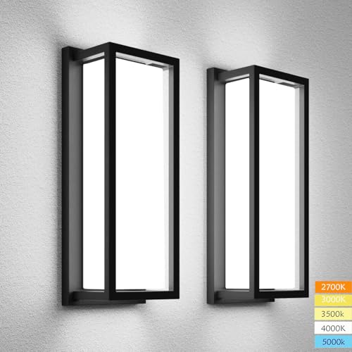 Dimmable LED Outdoor Wall Sconce (2 Count)